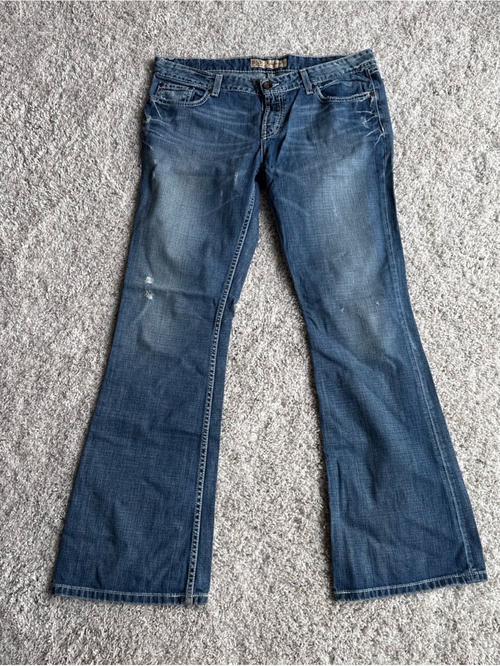 BKE Sabrina Jeans Womens 31x33.5 Bootcut Distressed Stretch Medium Wash Denim